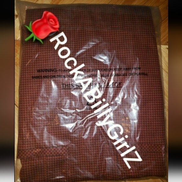 Tatyana Audrey Autumn Ginger Houndstooth Pinup Pencil Dress w Sexy Bow & Pockets - Picture 4 of 4